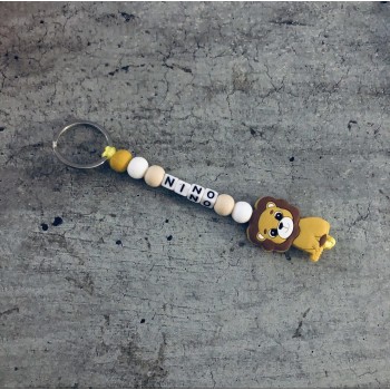 Porte-clés personnalisé Panda prénom perles